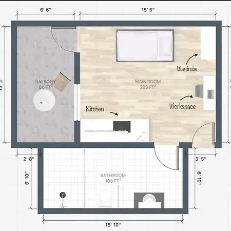 Studio Flat Furnished Mounthly Discount 331 شقة أنطاليا